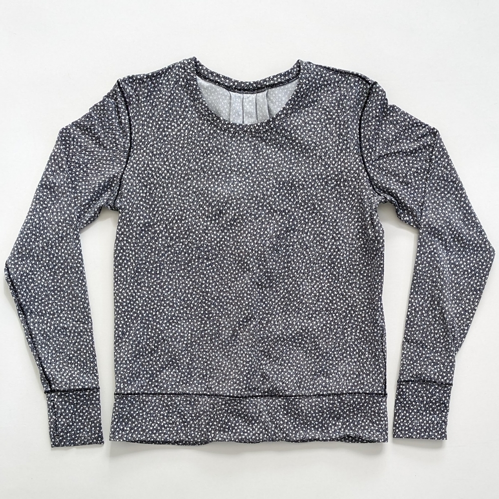 Lululemon Rush Hour Long Sleeve Size 6 Frozen Fizz White Black Luxtreme